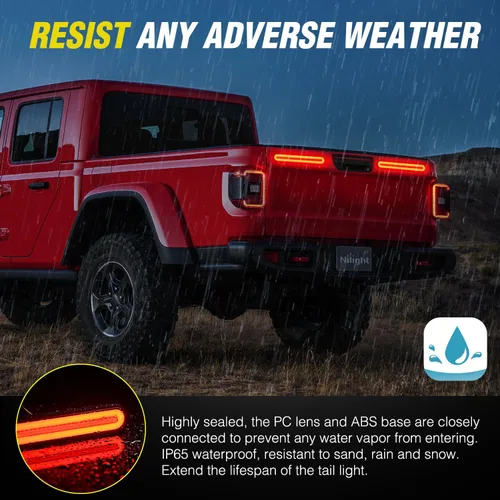 Miniatura 8 de Nilight Barra de luz trasera para remolque con señales de giro, parada y marcha atrás 3 en 1, luces de freno 2 paquetes, 9 pulgadas, 100 LED rojo