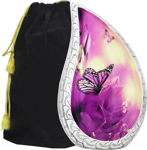 Miniatura 12 de M MEILINXU Urnas de cremación para cenizas humanas, mujeres y hombres, urna funeraria para cenizas para mujeres y hombres, diseño de mariposas
