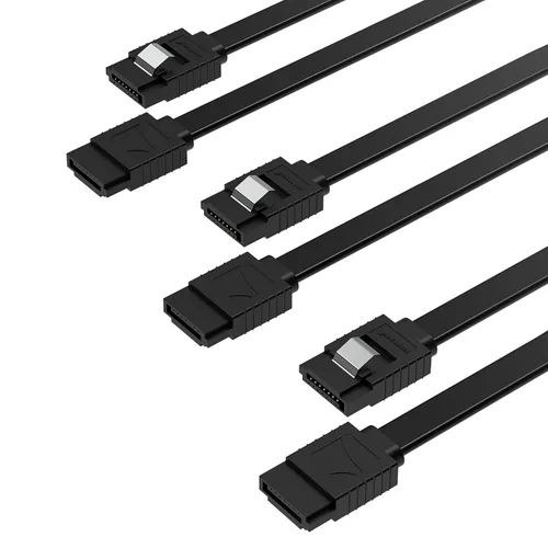 Miniatura 7 de SABRENT Cable de datos SATA III (6 Gbit/s) en ángulo recto con pestillo de bloqueo para unidades HDD/SSD/CD y DVD