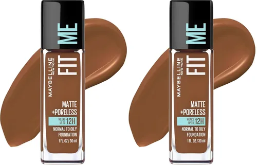 Miniatura 35 de Maybelline New York Fit Me Matte + Poreless Base Líquida, Formato de Bolsa, 220 Natural Beige, 1.3 onzas 220 Beige natural