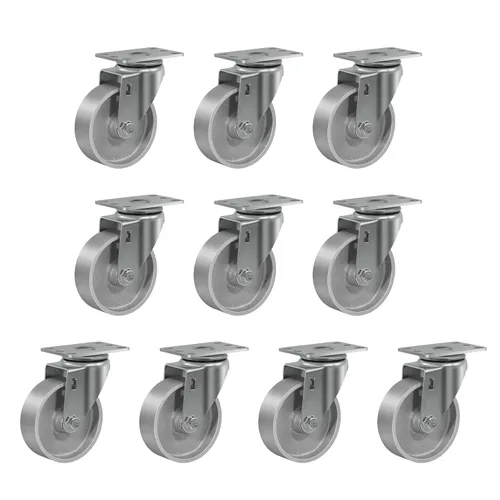 Miniatura 27 de Ruedas industriales resistentes de 3 x 1.25 pulgadas, capacidad de 350 libras, ruedas de hierro fundido y marco de acero para carros, carritos