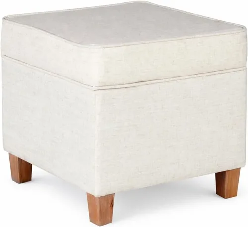 Homepop Decoración del hogar | K7342-F2067 | Otomana clásica cuadrada de almacenamiento con tapa desmontable | Otomana con almacenamiento para sala