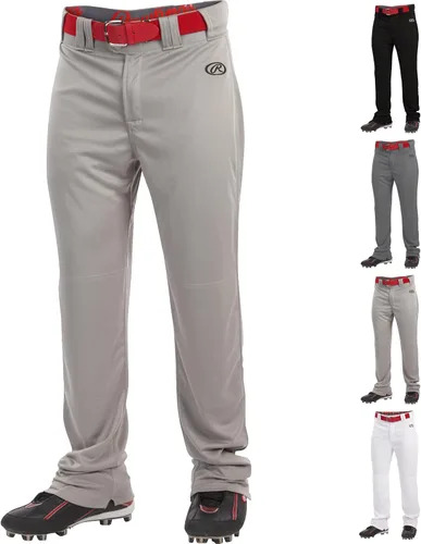 Miniatura 12 de Rawlings Pantalones de béisbol para hombre de la serie Launch Corte semirelajado de longitud completa Tallas para adultos Ribetes Varios