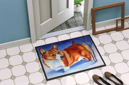 Miniatura 4 de Caroline's Treasures 7411MAT Corgi Cardinal Buddy - Felpudo de 18 x 27 pulgadas, para interiores y exteriores, para entrada, antideslizante