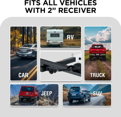 Miniatura 9 de Young 100 libras. Estante de aluminio para bicicletas y bicicletas eléctricas, se adapta a automóviles, SUV, furgonetas, caravanas y remolques