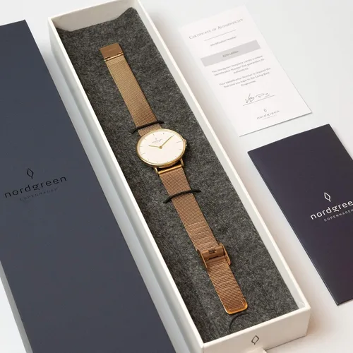 Miniatura 7 de Nordgreen Reloj de metal nativo escandinavo con esfera negra y correas intercambiables