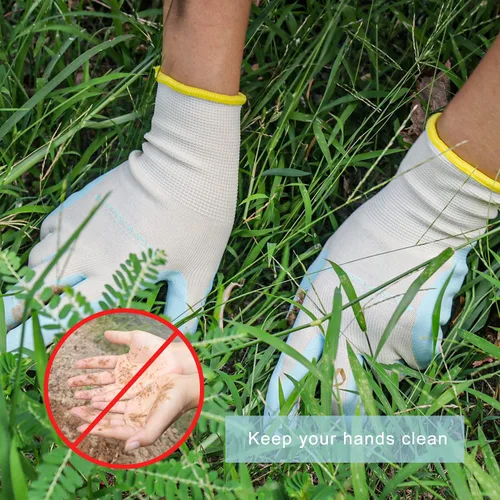 Miniatura 4 de HANDLANDY HLDD Gardening Gloves for Women, Womens Work Gloves with Foam Nitrile Coating, 6&3 Pairs Garden Glove DIY 3 pares