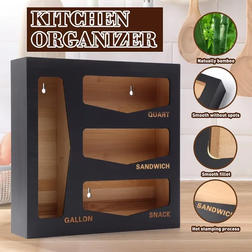Miniatura 6 de Ziplock - Organizador de almacenamiento para cajón de cocina, adecuado para galones, cuarto de galón, sándwich y aperitivos, bolsa de varios