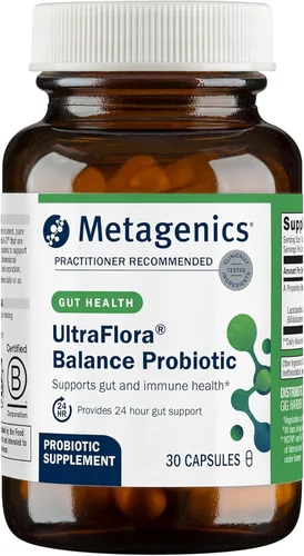 Metagenics UltraFlora Balance Probiotic - Suplemento diario de salud intestinal estable para apoyo digestivo e inmunológico* - Sin OMG y sin gluten