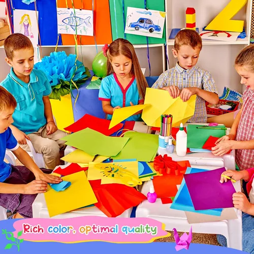 Miniatura 3 de Henoyso 1000 hojas de papel de construcción a granel, 9 x 12 pulgadas, papel ligero de colores surtidos para niños, profesores, suministros Varios