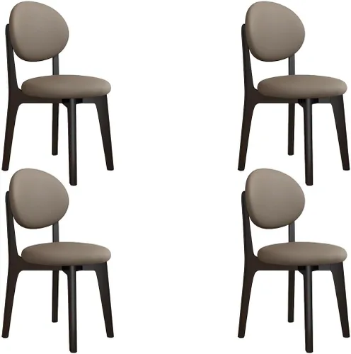 Miniatura 91 de YVYKFZD Juego de sillas de comedor, sillas de cocina de madera maciza, silla de comedor de granja con respaldo curvo, silla tapizada de cuero