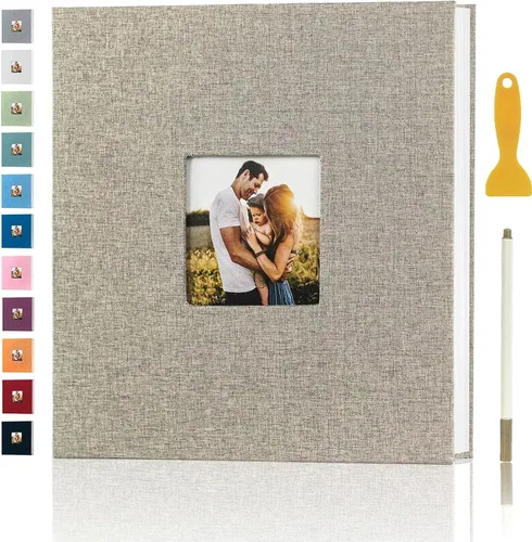 Miniatura 13 de Álbum de Fotos con Páginas Autoadhesivas para Fotos de 4x6 5x7 8x10 Pulgadas, Álbum de Fotos Magnético tipo Scrapbook con Páginas Adhesivas, Libros