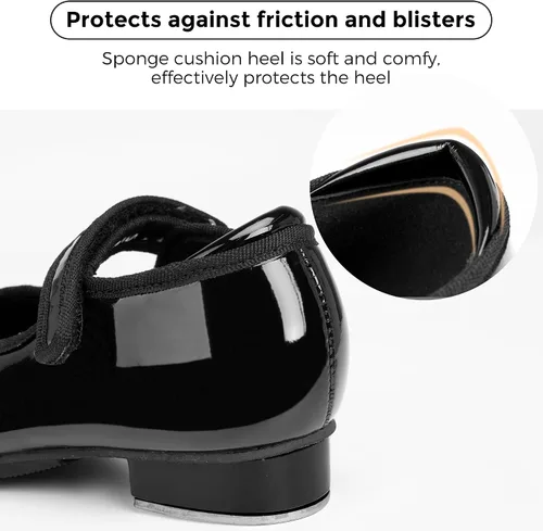 Miniatura 5 de Stelle Tap Shoes for Girls Boys PU Leather Black Non-Slip Dance Shoes for ToddlerLittle KidBig Kid