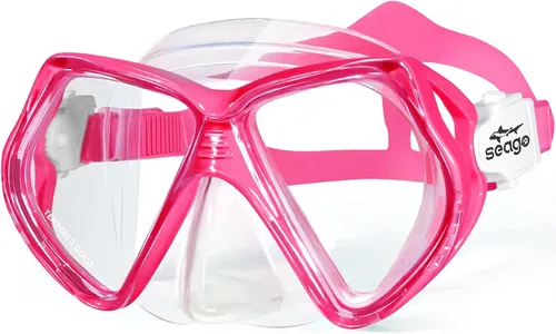 Miniatura 8 de Seago Gafas de natación para niños con cubierta para la nariz, máscara de esnórquel, máscara de buceo y natación, vidrio templado antivaho