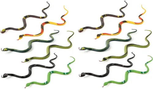Miniatura 6 de Rubber Snake Realistic Snake Toy Rainforest Reptile for Party Favors Garden Props 12 Pcs