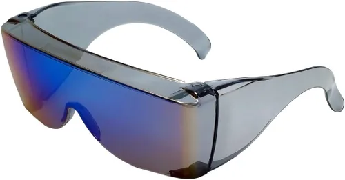 Calabria 3000 Gafas de Seguridad de Ajuste Grande que se Colocan Sobre Anteojos Recetados Color Azul para Hombres y Mujeres Envolventes Tintadas