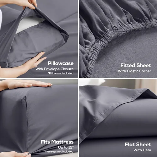 Miniatura 3 de Utopia Bedding Juego de sábanas Twin – Juego de sábanas de 3 piezas para cama tamaño Twin, microfibra suave y transpirable, incluye 1 sábana bajera