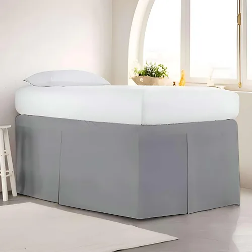 Miniatura 11 de Ready To Rest Falda para cama nido individual de 12 pulgadas de caída, faldas de cama estilo plisado para camas nido, esquinas divididas con Blanco