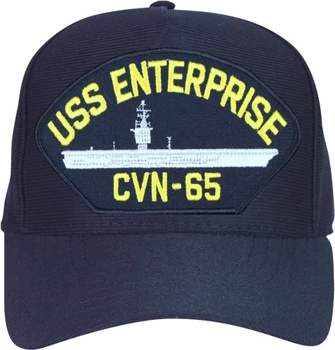 USS Enterprise CVN-65 - Gorra de béisbol, color azul marino, fabricada en Estados Unidos