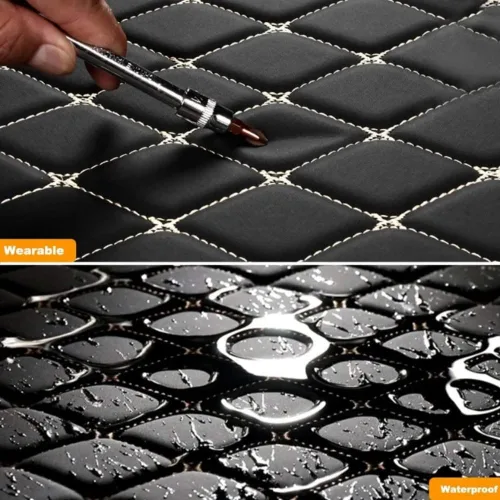Miniatura 5 de Alfombrillas de cuero de lujo personalizadas para todo tipo de clima para el 99.99% de automóviles, SUV y camiones según el modelo automotriz Negro