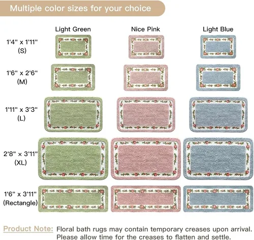 Miniatura 7 de Alfombra romántica de estilo rural con diseño floral de rosas, alfombra de área, suave, antideslizante, tapete para baño, ducha, dormitorio, sala