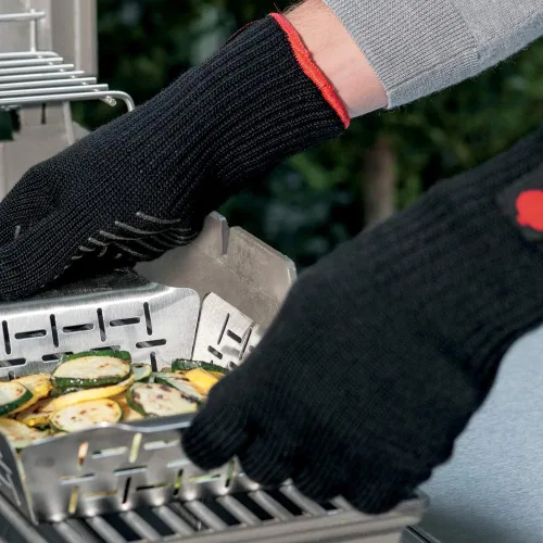 Miniatura 7 de Weber Premium Gloves L/XL - Guantes resistentes al calor (hasta 482°F / 482.0 °F) con agarre de silicona, diseño flexible, color negro