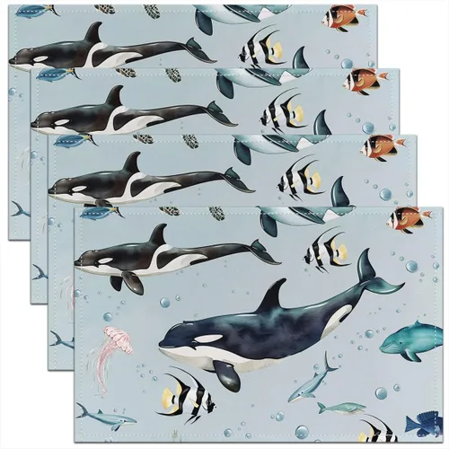 Miniatura 6 de jejeloiu Juego de 4 manteles individuales decorativos de hongos de 18 x 12 pulgadas, manteles individuales de mesa con diseño de hongos de dibujos