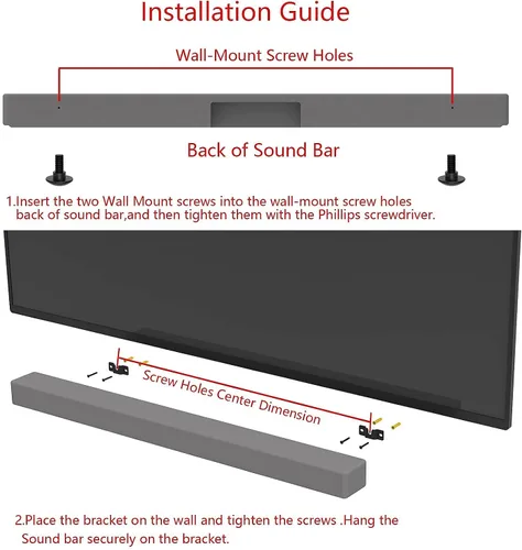 Miniatura 3 de JINGer Barra de sonido Soportes de montaje en pared para barra de sonido VIZIO Soporte de montaje de barra de sonido para VIZIO SoundBar