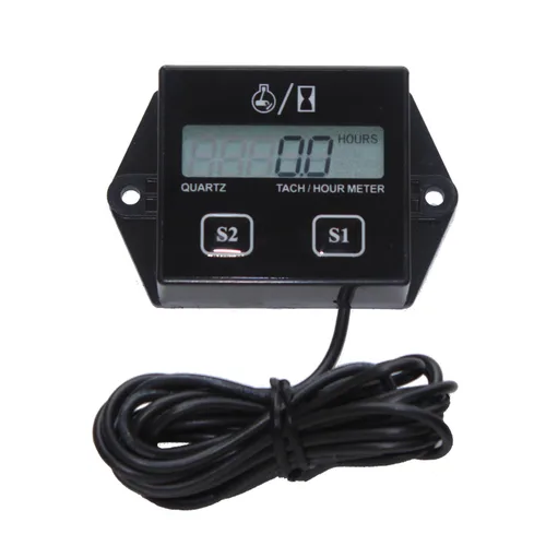 Tacómetro para motor pequeño, medidor de horas inductivo para motor pequeño de 2 tiempos y 4 tiempos, tacómetro impermeable de batería reemplazable