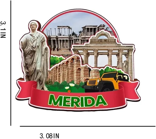 Miniatura 3 de Mérida Extremadura - Imán de madera para nevera, diseño de España, 3764, monumentos en 3D, para viajes, coleccionables, recuerdos, decoración hecha