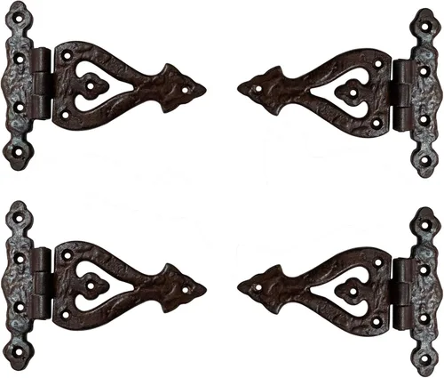 Miniatura 61 de Adonai Hardware Alleluia - Bisagras delanteras de hierro fundido antiguo (3.2 pulgadas x 10 unidades, negro mate) para puertas de granero, puertas