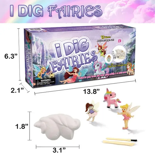 Miniatura 4 de Liberty Imports Paquete de 12 kits de excavación de hadas y unicornio para niños, aventura mágica encantada de excavación, recuerdos de fiesta