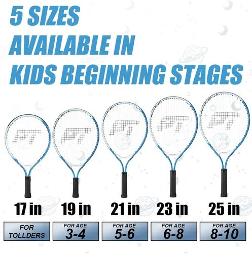 Miniatura 5 de PICKLETECH Kids Tennis Racket for Junior Toddlers Starter Kit 17-25" Tennis Racquet for Girls and Boys with Carry Bag, Lightweight for Beginners