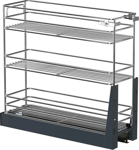 Miniatura 10 de JOWBOOW Organizador de especias extraíble para armario estrecho (10.6 cm de ancho X 49.5 cm de profundidad), organizador de gabinete de 3 niveles