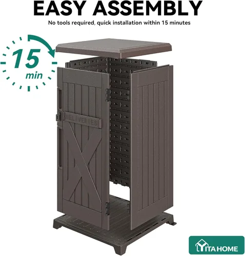 Miniatura 8 de Yitahome Caja de entrega y almacenamiento de paquetes grandes de 60 galones, caja de entrega de paquetes de doble pared de resina para exteriores e