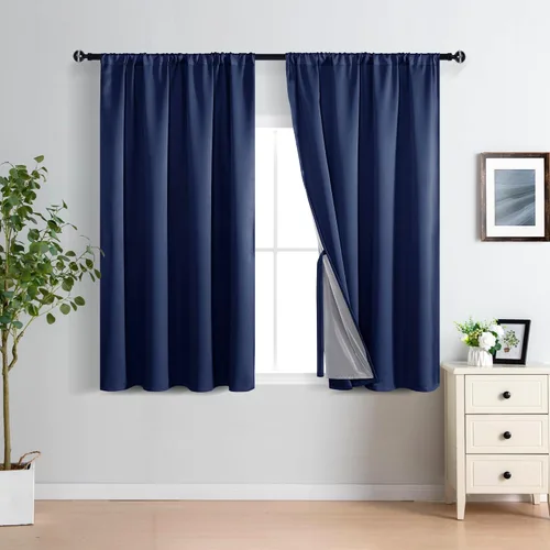 Miniatura 12 de XWZO Cortinas Opacas 100% Blancas - Cortinas de Bloqueo Total de Calor y Luz con Forro Negro para Dormitorio/Cuarto de Lavado, Paneles de Ventana