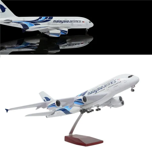 Miniatura 8 de Modelo a escala 1:130 de 24 horas, modelo de avión a escala 1:130, modelo de avión, estatua de avión, modelo de avión fundido a troquel con luz LED