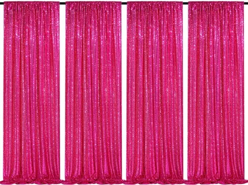 Miniatura 74 de Telón de fondo de lentejuelas moradas 2 paneles 2FTx8FT con purpurina telón de fondo cortinas para fiesta de Halloween fondo de fotos para bodas