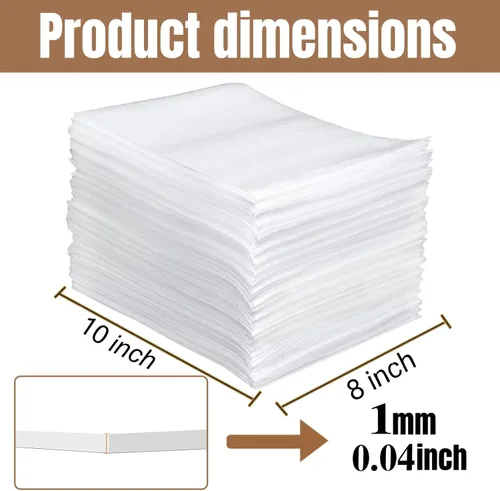 Miniatura 2 de Bolsas de espuma acolchada de 8'' x 10'', 50 piezas de suministros de amortiguación para mudanzas, bolsas de espuma que protegen artículos frágiles