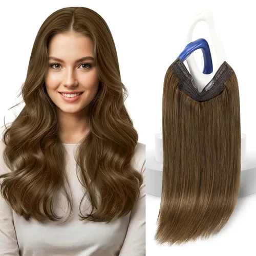 Miniatura 12 de Sunny Hair - Extensiones de cabello humano con banda invisible, color rubio platino (#60), 20 pulgadas