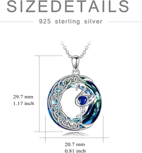 Miniatura 4 de TOUPOP Regalo del día de la madre para mamá, collar de flamenco para mujer, plata de ley 925, colgante de flamenco, regalo de flamenco para ella