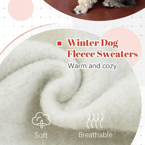 Miniatura 4 de FUAMEY Sudadera con capucha para perro, suéteres de forro polar para perro, sudadera cálida para mascotas con bolsillo, chaleco de Navidad suave