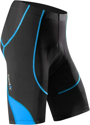 Santic Pantalones cortos de ciclismo acolchados para hombre, pantalones de ciclismo para ciclismo, ropa de ciclismo