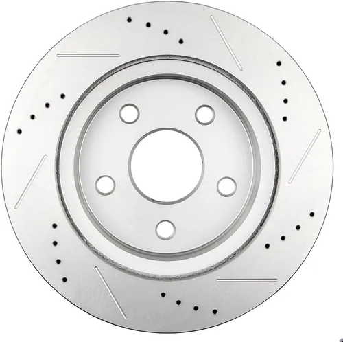 Miniatura 2 de SCITOO Rotores de disco D/S delanteros de 13.23 pulgadas y traseros de 13.86 pulgadas + pastillas de freno de cerámica de repuesto para Chrysler
