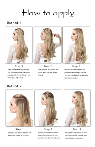 Miniatura 6 de SARLA Extensiones de cabello con alambre invisible de reflejos cortos rectas postizos sintéticos diadema transparente ajustable para mujeres 14