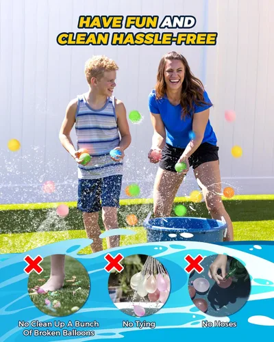 Miniatura 6 de Globos de agua reutilizables, bomba de agua de llenado rápido, fiesta de juguetes de verano, juguetes de piscina para niños, juegos al aire libre