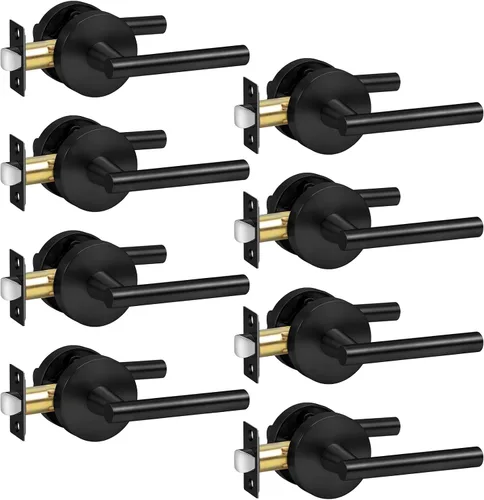 Miniatura 21 de Goldenwarm - Paquete de 1 picaporte negro inactivo de una sola cara, con tirador de puerta de extracción mate, resistente, para armario o despensa