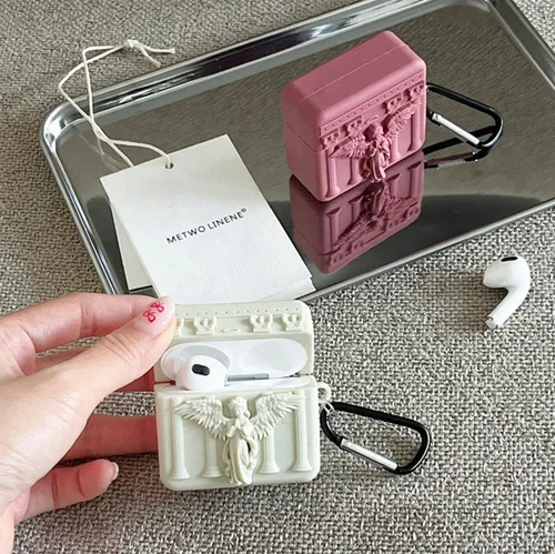 Miniatura 7 de ZOSTLAND Funda para auriculares inalámbricos, llavero grueso y suave, portátil, de silicona, a prueba de golpes, compatible con Apple AirPods 2 y 1