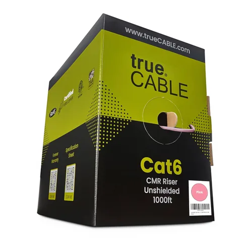 Miniatura 17 de trueCABLE Cat6 cable riser (CMR), 1000 pies, 4 pares de cobre puro sólido de 23 AWG, 550 MHz, certificación ETL, par trenzado sin blindaje (UTP)