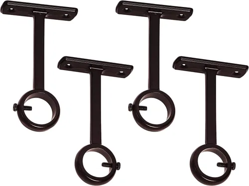 Miniatura 14 de KXLife Soportes de barra de cortina resistentes para montaje en techo, soportes de anillo de barra de cortina de 1 pulgada (juego de 2, blanco)